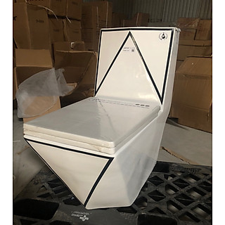 BỒN CẦU KIM CƯƠNG TRẮNG VIỀN ĐEN 848