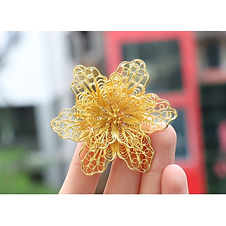 Hoa cài áo mạ vàng 24K - Quà tặng cao cấp cho nữ