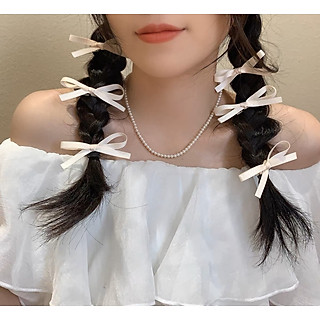 Set 2 cái kẹp tóc nơ hot trend kẹp nơ Black Pink