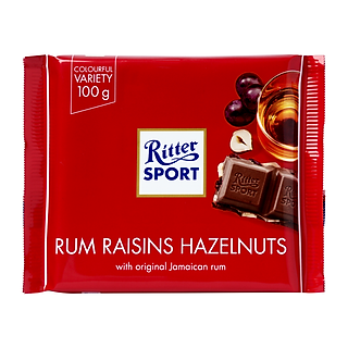 Socola Ritter Sport Nhân Rượu Rum Nho Khô Và Hạt Dẻ 100G
