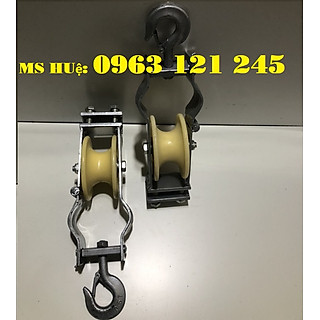 Puly kéo dây điện bánh nhựa 120x60mm