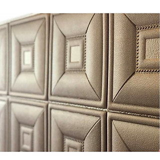 Bộ 10 Xốp dán tường giả da 3D TM3