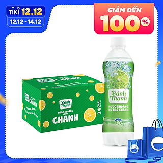 Thùng 24 chai Nước Khoáng Thiên Nhiên Có Ga Đảnh Thạnh Khoáng Chanh 430ml (Đảnh Thạnh Ngọt)