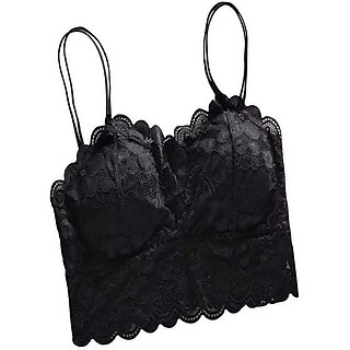 Áo ngực Bra toàn ren sexy 2 dây mút rời BREN01 (đen)