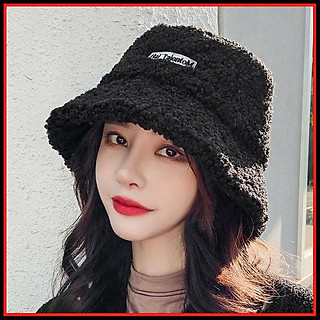 Mũ Bucket lông cừu mềm siêu dễ thương phong cách Hàn Quốc (có ảnh thật) - Nón MU04