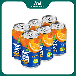 Lốc 6 Lon Nước Ép Cam Vinut 330 ml