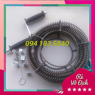 Dây thông cống lò xo dài 15m+Tay quay+Đầu kết nối