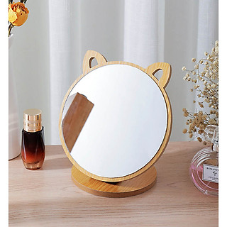 Gương trang điểm để bàn gương làm đẹp cao cấp gương soi di động bằng gỗ xoay gập tiện lợi phong cách châu Âu 4 mẫu tùy chọn - Tặng 1 băng đô trang điểm vải nhung/lụa màu ngẫu nhiên