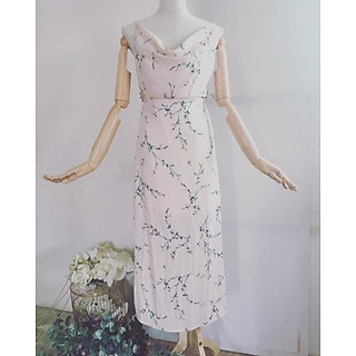 Đầm lụa 2 dây hở lưng