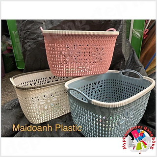Rổ đựng đồ có quai xách nhựa Việt Nhật 3378-3, rổ đựng quần áo, rổ đựng đồ chơi.