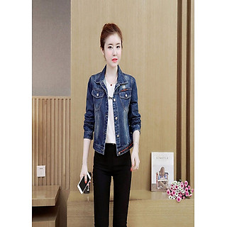 Áo khoác jean viền túi