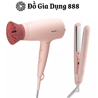 Máy Sấy Tóc Và Ép Tóc Philips BHP398/00, Máy Tạo Kiểu Tóc, Màu Hồng, Máy Sấy Tóc Có Công Suất 1600W, Nhiều Tùy Chọn Nhiệt Độ Và Kiểu Dáng, Máy Ép Tóc Tạo Kiểu Bằng Nhiệt Độ Và Áp Lực Nhẹ, Nhập Đức, Bảo Hành 12 Tháng