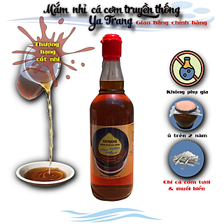 Nước mắm cá cơm YaTrang,thượng hạng ,cốt nhỉ ,độ đạm tự nhiên 25Ng/L,chai thủy tinh 500mL,
