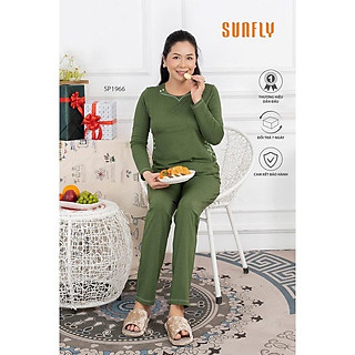 SP1966 ĐỒ BỘ MẶC NHÀ COTTON ÁO DÀI QUẦN DÀI