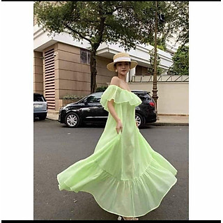Đầm maxi voan bèo 2 lớp
