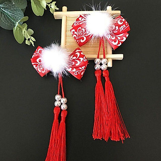 Combo 2 kẹp tóc nơ viền cổ trang