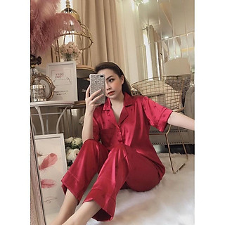 Bộ đồ Pijama lụa ️ Bộ lụa gấm tay ngắn quần dài [ HÀNG ĐẸP CHUẨN