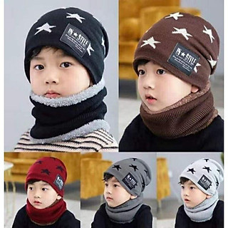 mũ len kèm khăn ống