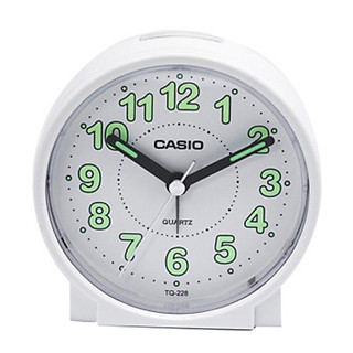 Đồng Hồ Để Bàn Casio TQ-228-7DF Màu Trắng - Có Báo Thức  - Kích Thước Vỏ ( 8.6 cm )