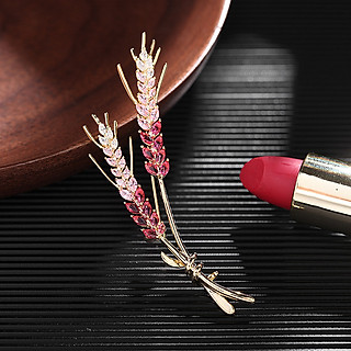 Ghim tag cài áo Trâm cài áo vest nam nữ Bông lúa Nhành lúa mạch nha nạm đá cao cấp C141H C141V