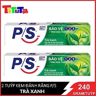 COMBO 2 Tuýp Kem đánh răng P/S 123 Trà xanh 240gX2