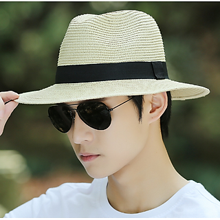 Mũ phớt cói cho nam phong cách Hàn, nón cao bồi nam thời trang mới