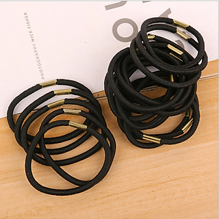 Combo 50 Dây Thun Cột Tóc Màu Đen Trơn