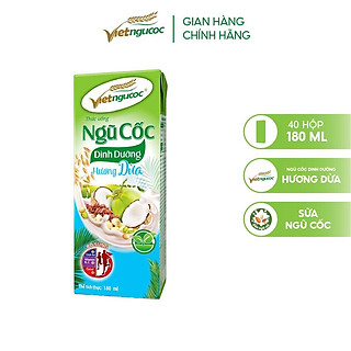 Thùng 48 Hộp Sữa Ngũ Cốc Dinh Dưỡng VIỆT NGŨ CỐC Hương Dừa Thơm Béo Uống Liền 180ml/Hộp