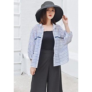 Áo sơ mi caro tay phồng lửng