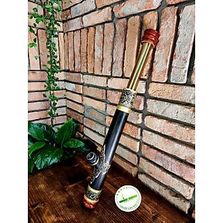 Điếu cày du lịch mini trúc rút bọc đồng khảm