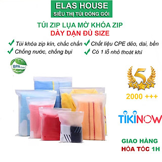 Túi Zip,Set Túi Zip Lụa Mờ Đựng Quần Áo,Túi Zipper Lụa Đựng Áo Quần Đồ ĐạcTiện Lợi Đủ Size