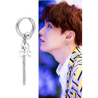 Bông tai nam Titan idol Suga BTS cá tính (Tặng móc khóa gỗ BTS thiế kế độc quyền)