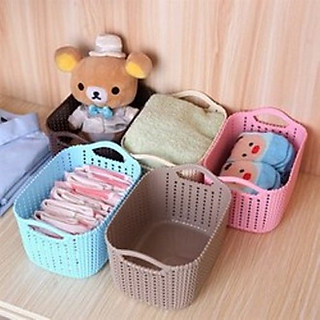 Giỏ nhựa viền giả mây 2 quai