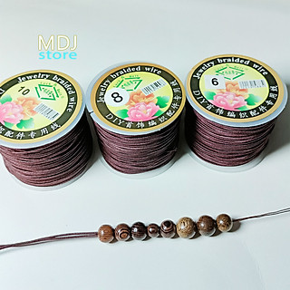Dây dù lõi chun co giãn MDJ xâu vòng gỗ chuỗi hạt, Dây dù co giãn tốt bền chắc cuộn 30 / 50 m size 0.6/ 0.8/ 1.0 mm