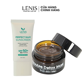 Bộ đôi kem chống nắng Perfect Silky Sunscreen 50ml và mặt nạ thải độc Double Detox Mask 20gr