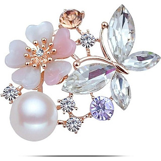 Cài áo hoa bướm (đá