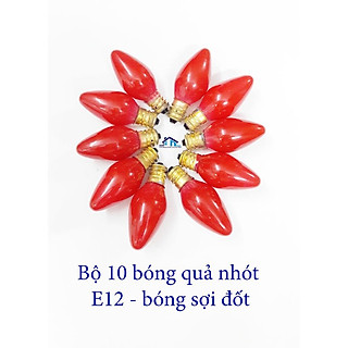 Combo 10 quả bóng nhót đỏ ớt đui xoáy cho đèn thờ điện