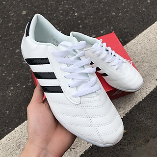 Giày đá banh 3 sọc cao cấp Wika trắng