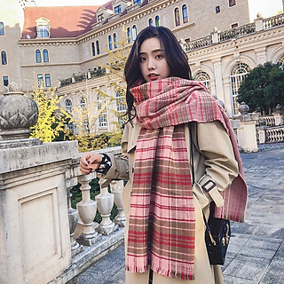 Khăn choàng cổ mùa đông nam nữ khăn len kẻ caro n2 mặt chất dày đẹp size 70*200cm- Mã LE10 Lemon SA