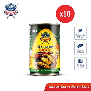 Combo 10 lon cá Nục Sea Crown kho tiêu