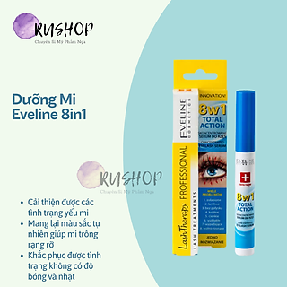 Dưỡng mi Eveline 8in1 - Dưỡng dài dày & cong mi Eveline