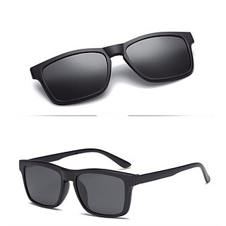 Gọng Kính Cận, Kính Cận Râm, Kính Râm Cận 2 Tròng Mắt Vuông To Thời Trang Chống Nắng