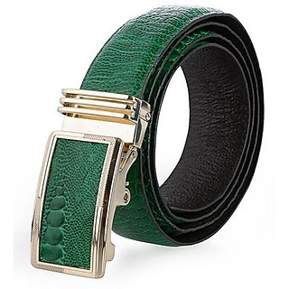 Dây nịt nam da đà điểu Huy Hoàng màu xanh lá HC4474