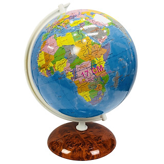 Quả cầu đường kính 17cm đế gỗ vân nu (tiếng anh)