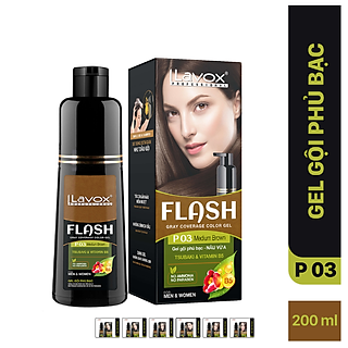 Gel Gội Phủ Bạc - Nâu Hạt Dẻ Tsubaki & Vitamin B5 Lavox Professional Flash