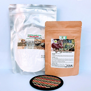 Combo ngũ hoa hạt Mẹ Ken 100gr và bột cám gạo nguyên chất Mẹ Ken 500gr tặng kèm miếng lót ly