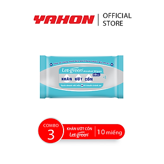 Combo Gói Khăn Ướt Cồn LET-GREEN, 10 Miếng/Gói