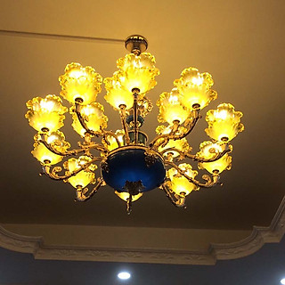 Đèn chùm nến, đèn chùm trang trí pha lê nến  15 bóng A08