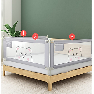Bộ 2 thanh chắn giường đủ kích thước mẫu Gấu Xám