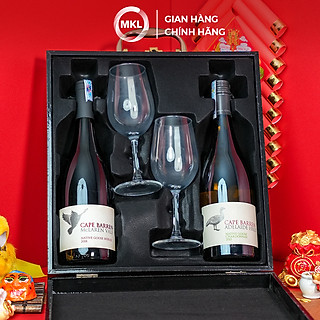 Combo 1 Rượu vang đỏ Cape Barren Native Goose Shiraz và 1 Rượu vang trắng Cape Barren Chardonnay (Hộp cao câp đôi cao câp có ly) - HÀNG CHÍNH HÃNG